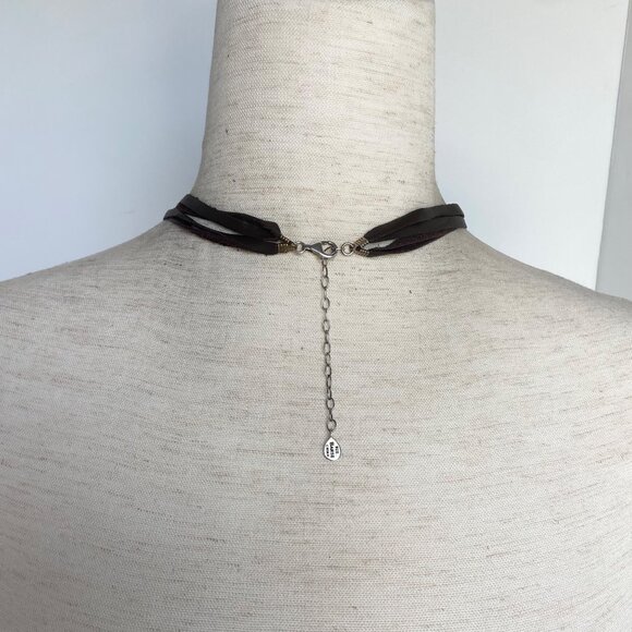 BARSE Sterling Silver 925 Lapis & Sodalite Beaded 4 Strand Leather Necklace 25" - Picture 7 of 16